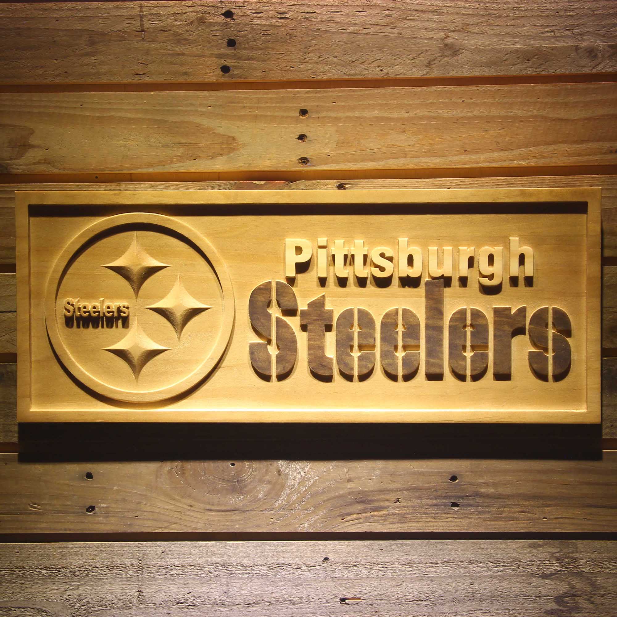 Pittsburgh Steelers  3D Solid Wooden Craving Sign