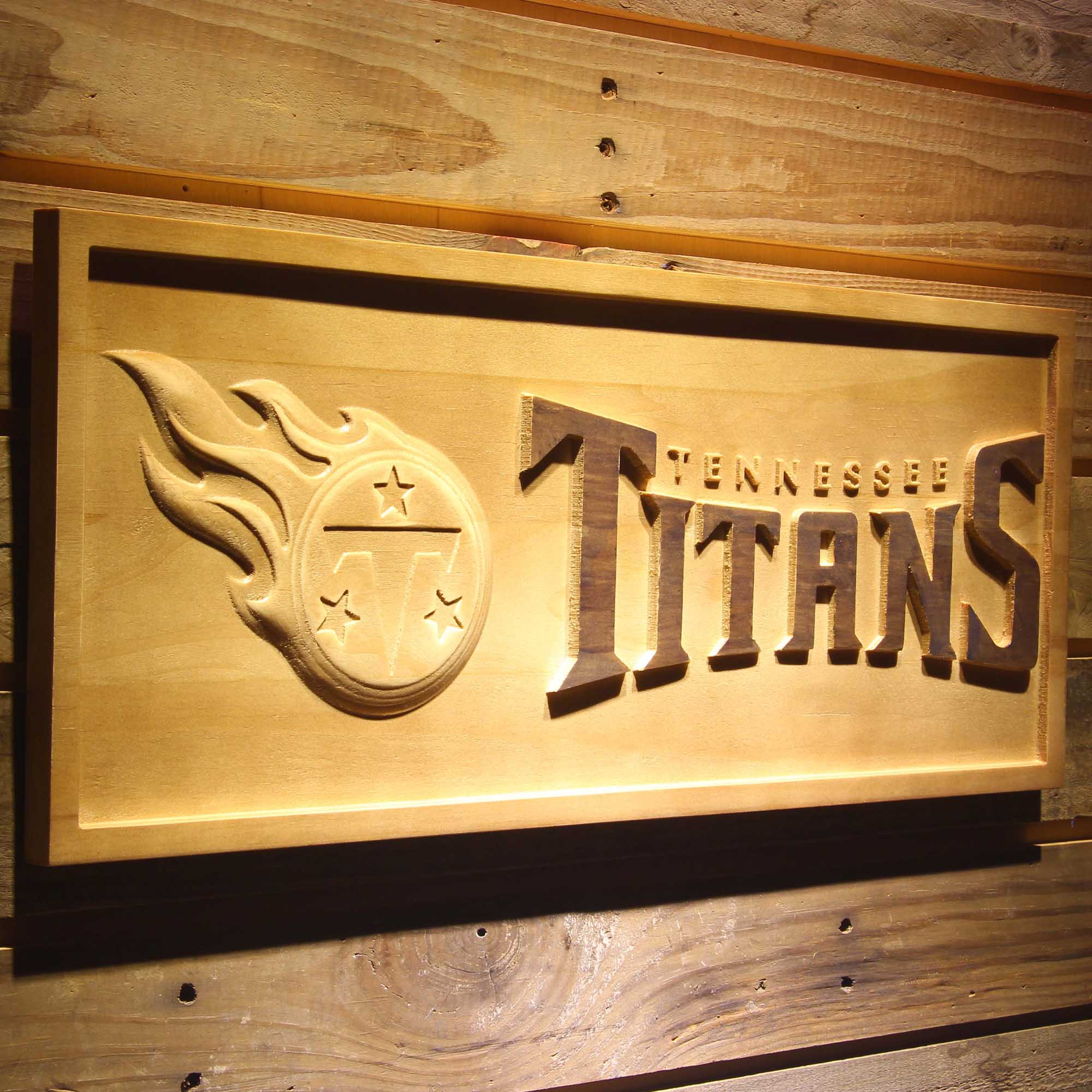 Tennessee Titans  3D Solid Wooden Craving Sign