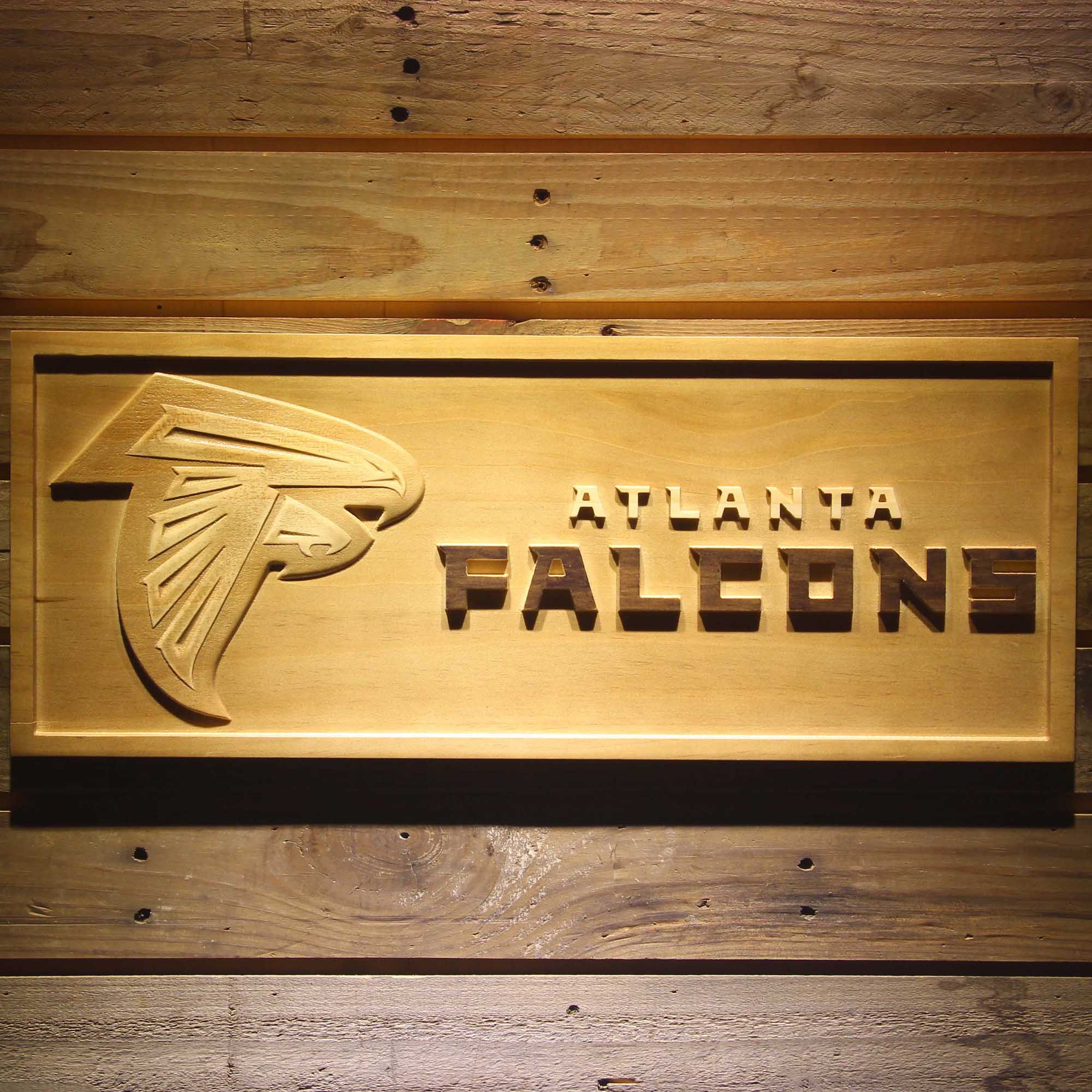 Atlanta Falcons  3D Solid Wooden Craving Sign