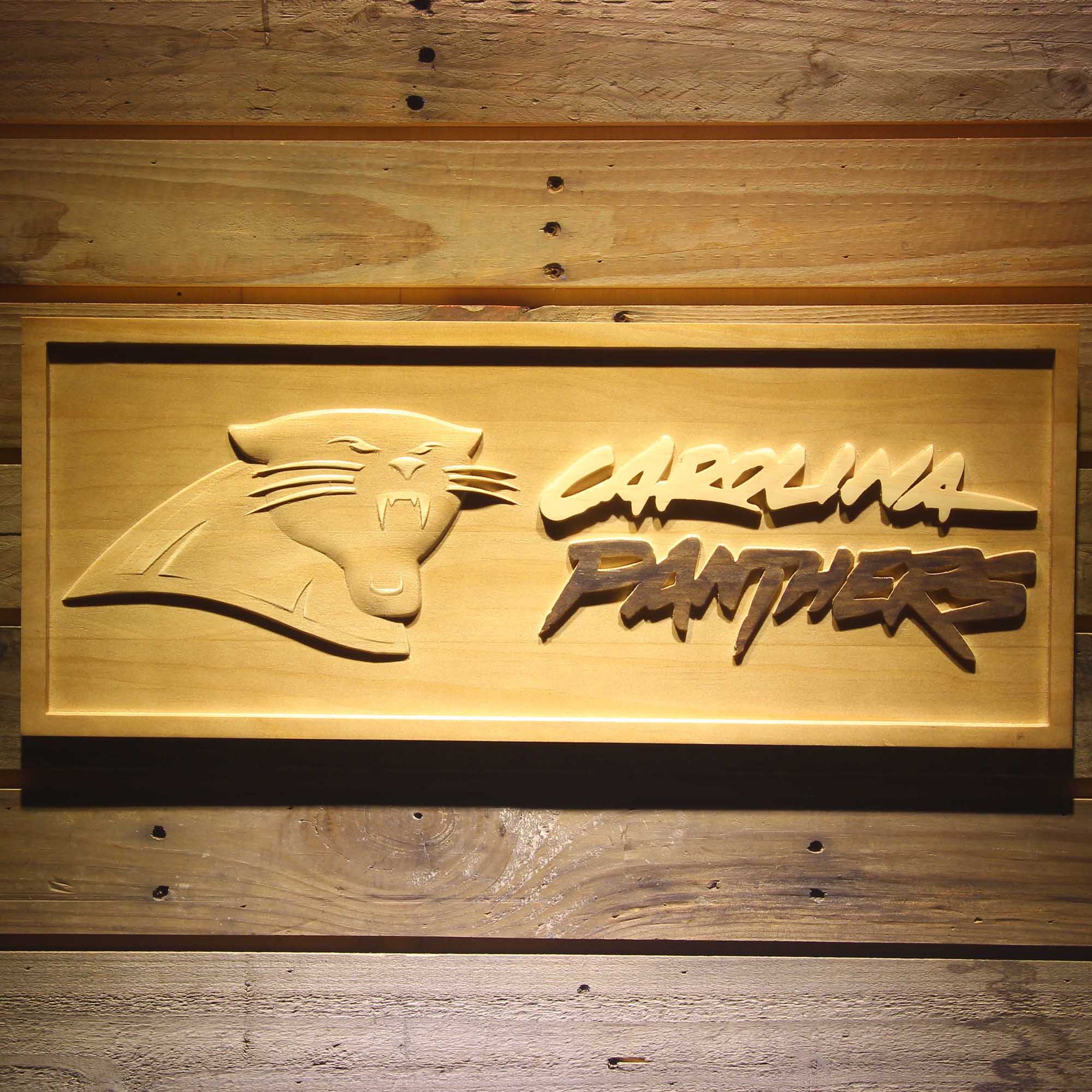 Carolina Panthers  3D Solid Wooden Craving Sign