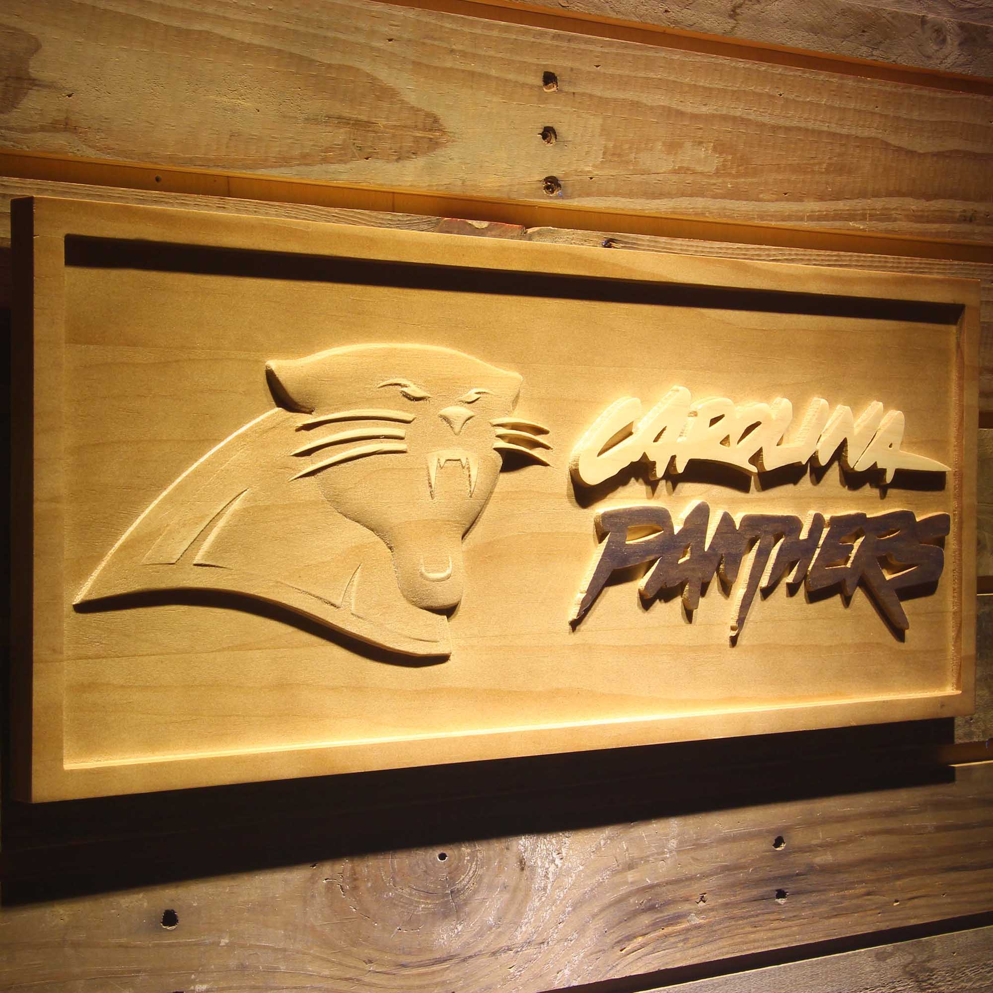 Carolina Panthers  3D Solid Wooden Craving Sign