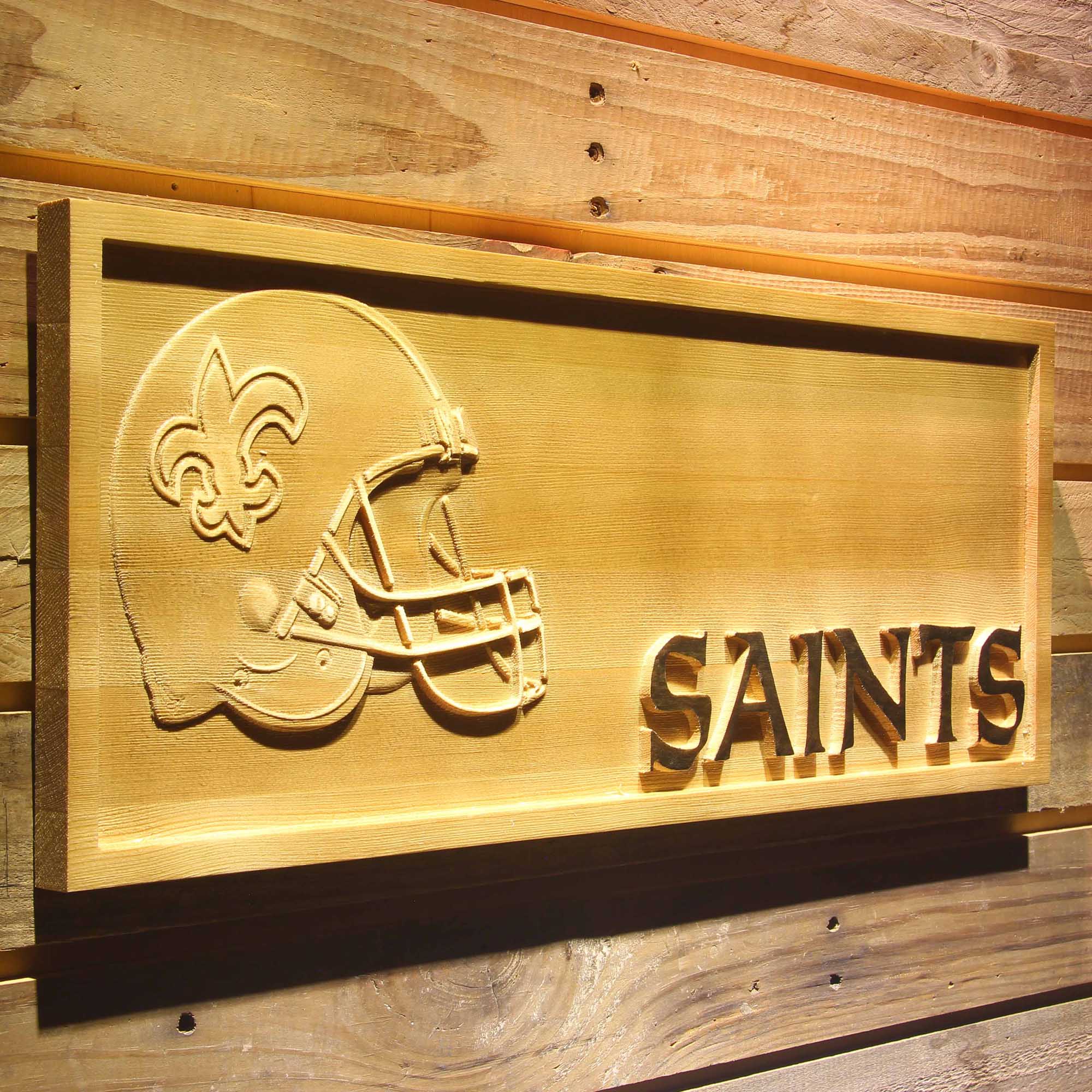 New Orleans Saints 3D Solid Wooden Craving Sign