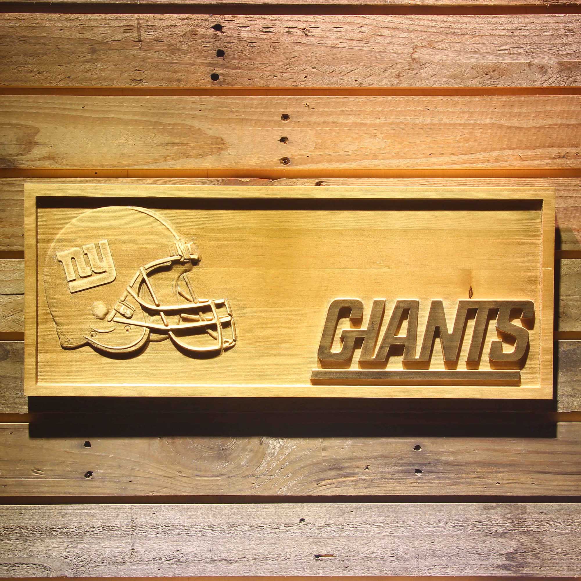 New York Giants 3D Solid Wooden Craving Sign