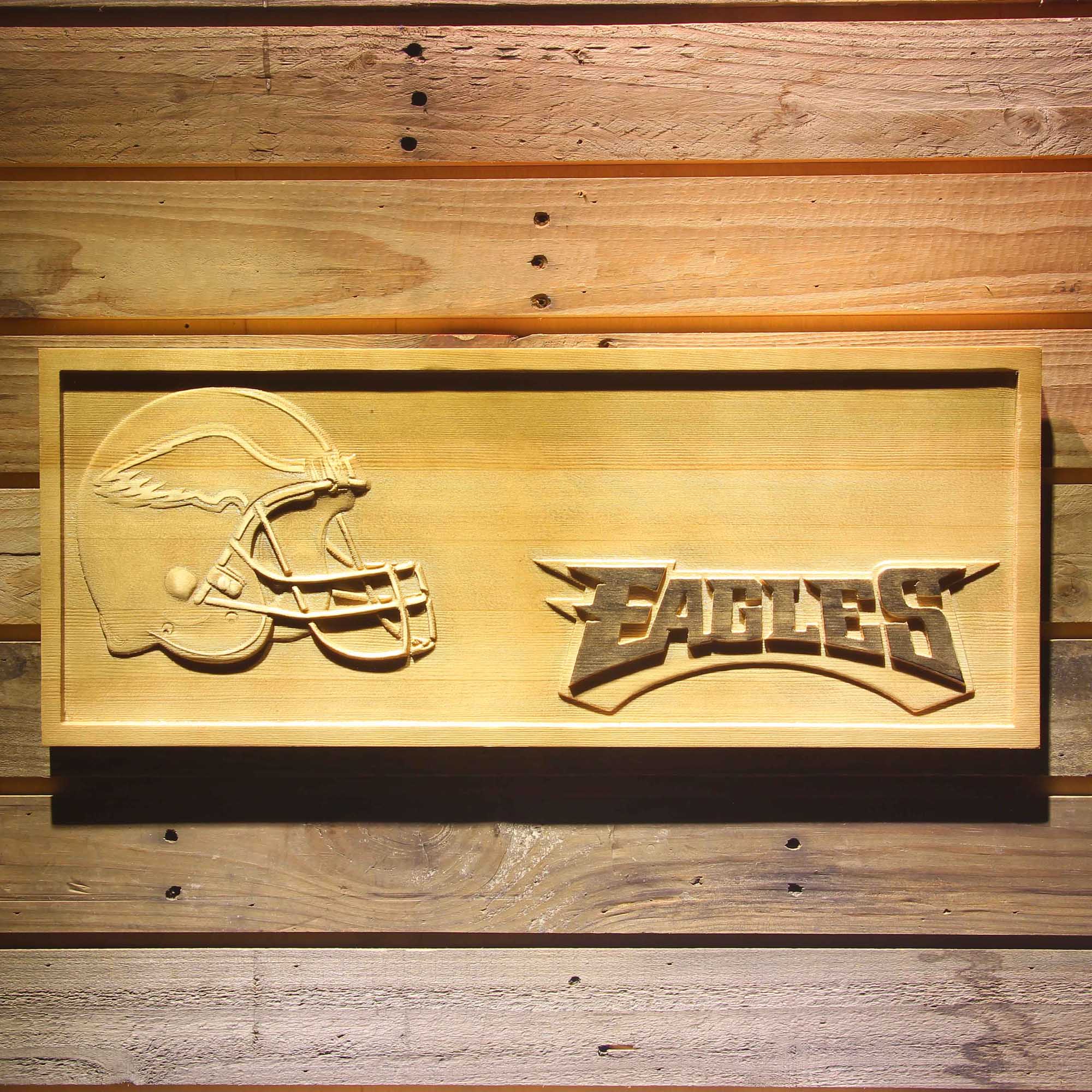 Philadelphia Eagles 3D Solid Wooden Craving Sign