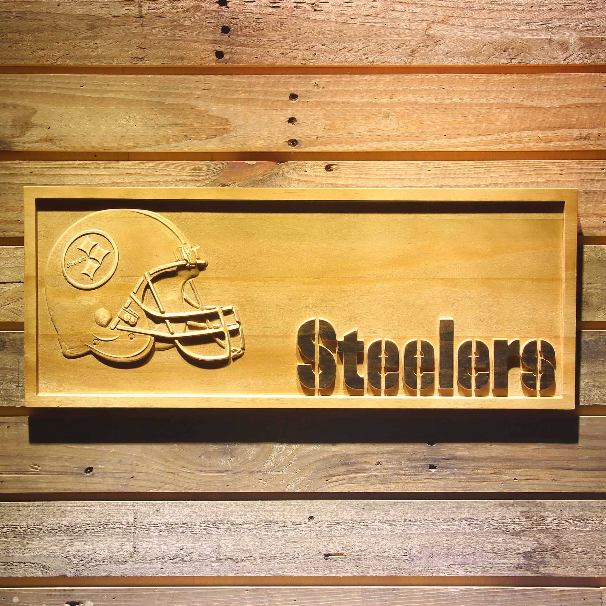 Pittsburgh Steelers 3D Solid Wooden Craving Sign