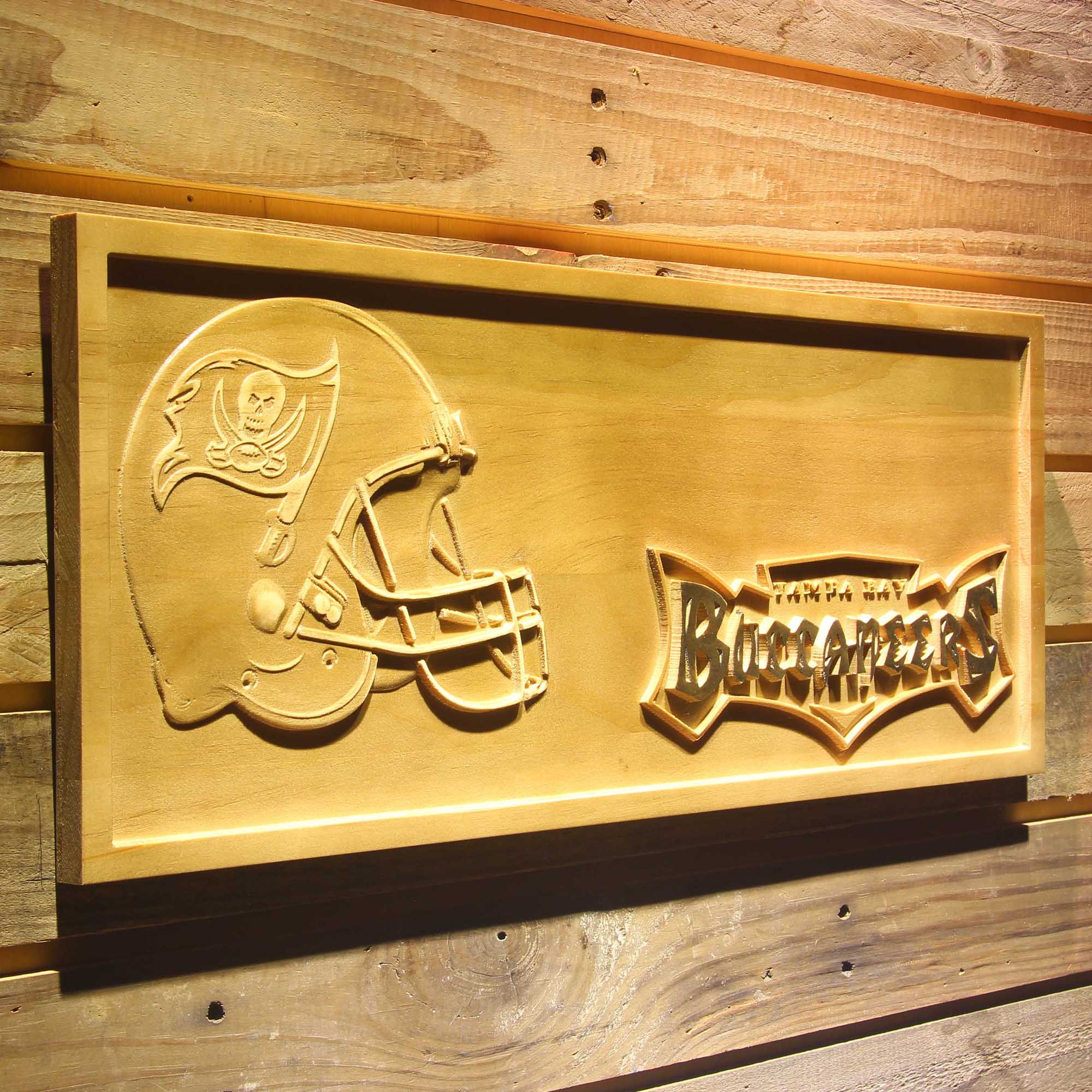 Tampa Bay Buccaneers 3D Solid Wooden Craving Sign