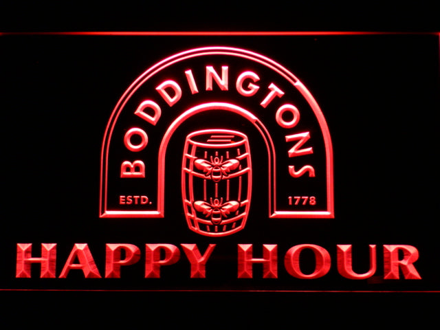 Boddingtons Beer Happy Hour Neon Light LED Sign