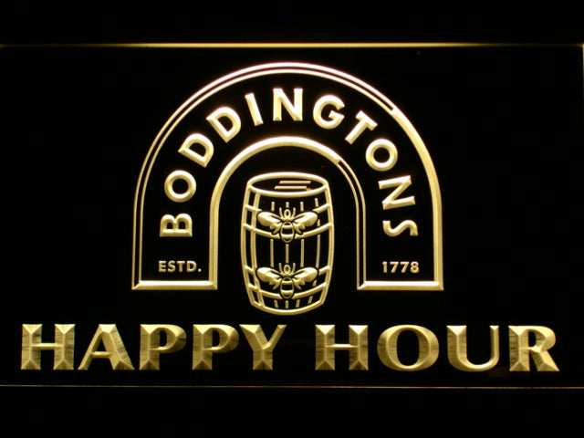 BoddingtonsビールハッピーアワーネオンライトLEDサイン