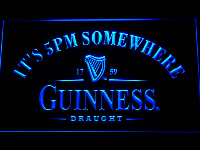 Guinness Draught It's 5pm Somewhere Neon Light LED Sign