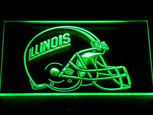 Illinois Fighting Illini Helmet Football Neon Light LED Sign