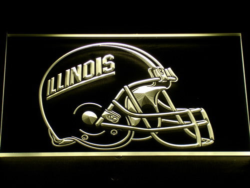 Illinois Fighting Illini Helmet Football Neon Light LED Sign