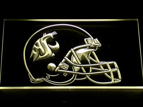 Washington State Cougars Helmet Football Neon Light LED Sign