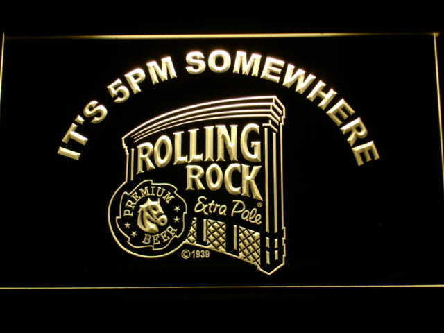Rolling Rock It's 5pm Somewhere Neon Light LED Sign