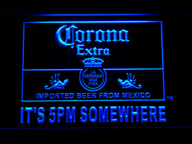 Corona It's 5 pm Somewhere Neon Light LED Sign