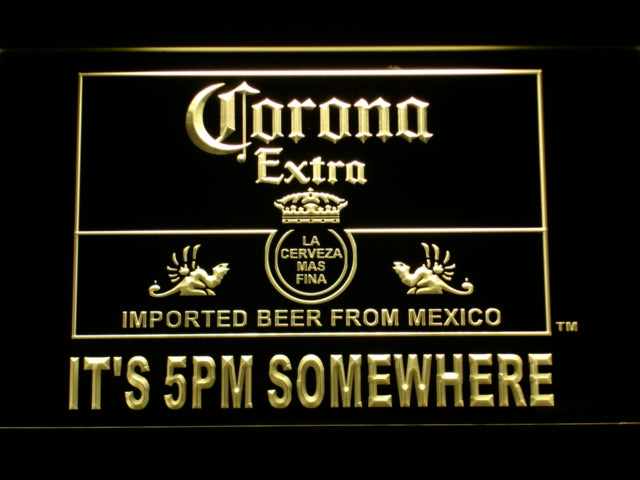 Corona It's 5 pm Somewhere Neon Light LED Sign
