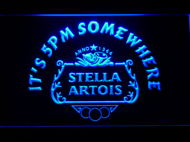 Stella Artois Crest It's 5 pm Somewhere Neon Light LED Sign