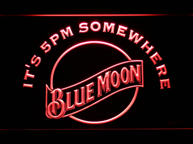 Blue Moon Beer It's 5Pm Somewhere Neon Light LED Sign