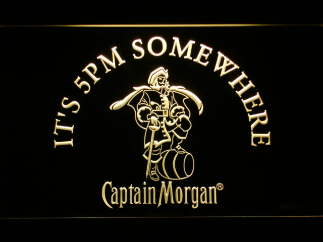 Captain Morgan It'S 5Pm Somewhere Neon Light LED Sign