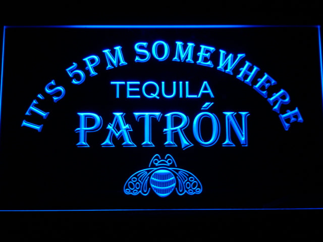Patron It's 5pm Somewhere Neon Light LED Sign