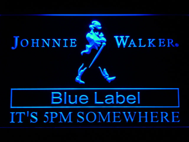Johnnie Walker Blue Label It's 5pm Somewhere Neon Light LED Sign