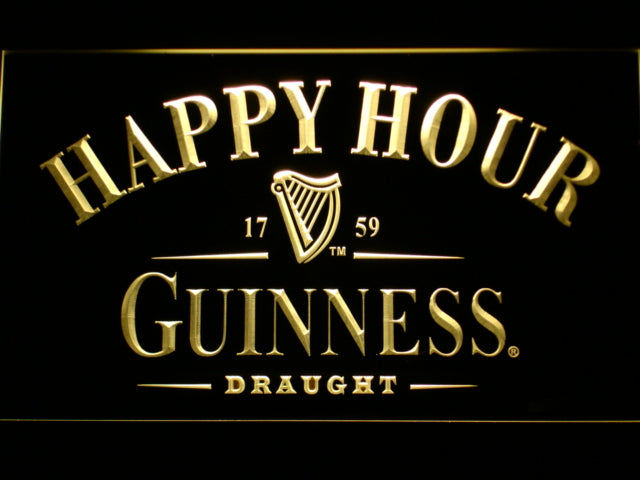 Guinness Draught Happy Hour Neon Light LED Sign