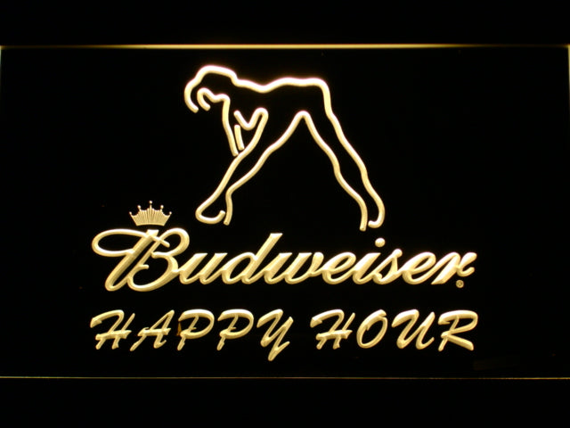 Budweiser Sexy Dancer Happy Hour Bar Neon Light LED Sign