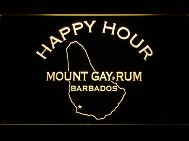 Mount Gay Rum Happy Hour Neon Light LED Sign