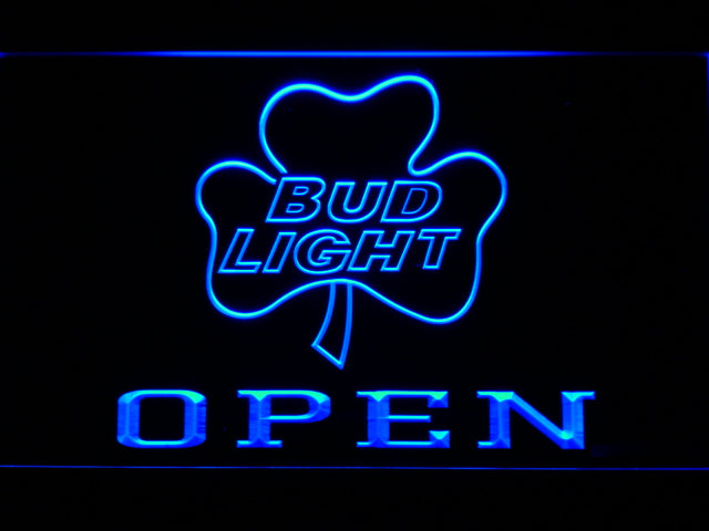 Bud Light Shamrock Open Neon Light LED Sign