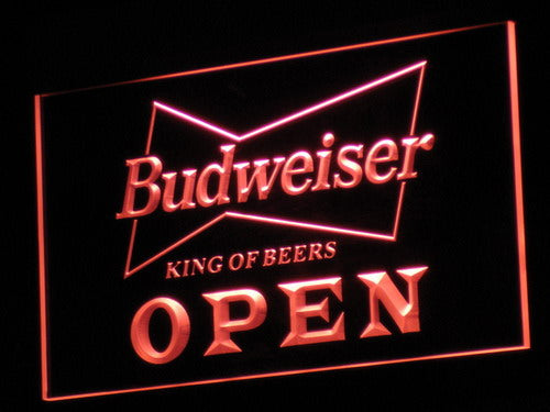 Budweisers Open Beer Nr Pub Bar LED Neon Sign