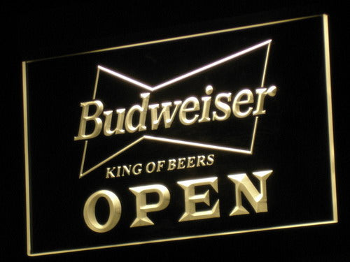 Budweisers Open Beer Nr Pub Bar LED Neon Sign
