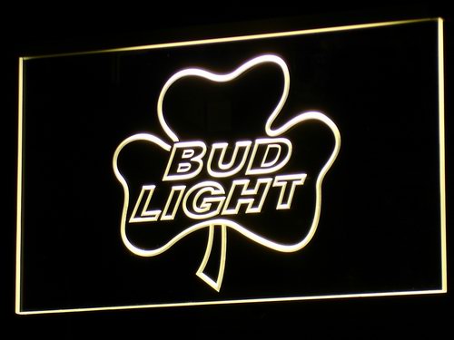 Bud Light Shamrock Neon Light LED Sign