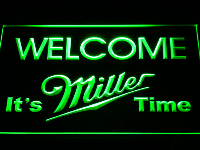 Miller Welcome It's Miller Time LED Neon Sign