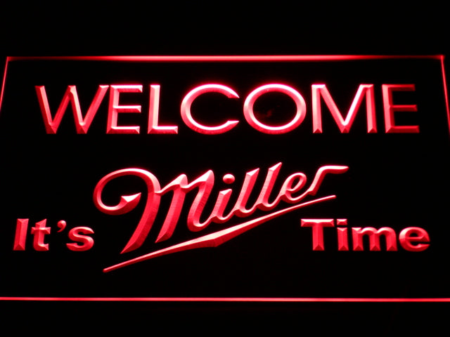 Miller Welcome It's Miller Time LED Neon Sign