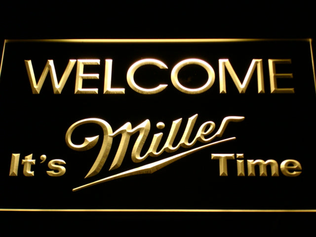 Miller Welcome It's Miller Time LED Neon Sign