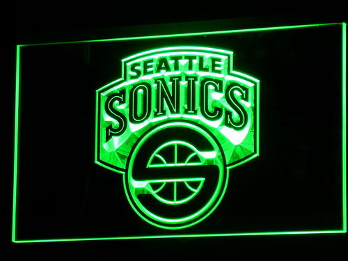 Seattle SuperSonics Basketball Neon Light LED Sign Man Cave Light Up Sign
