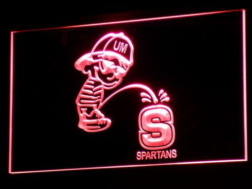 Michigan Wolverines Calvin Spartans Neon Light LED Sign