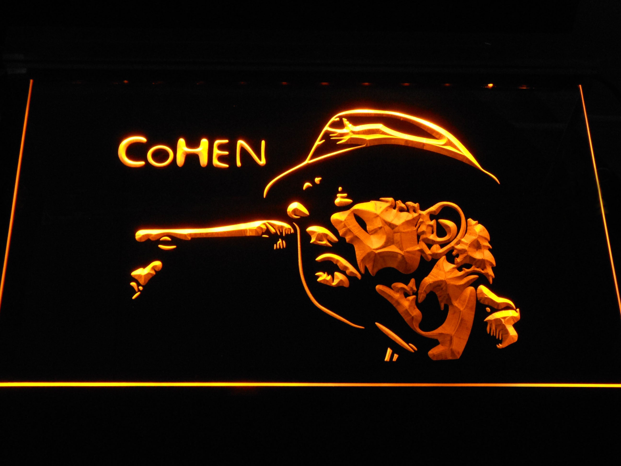 Leonard Cohen Face Neon Light LED Sign