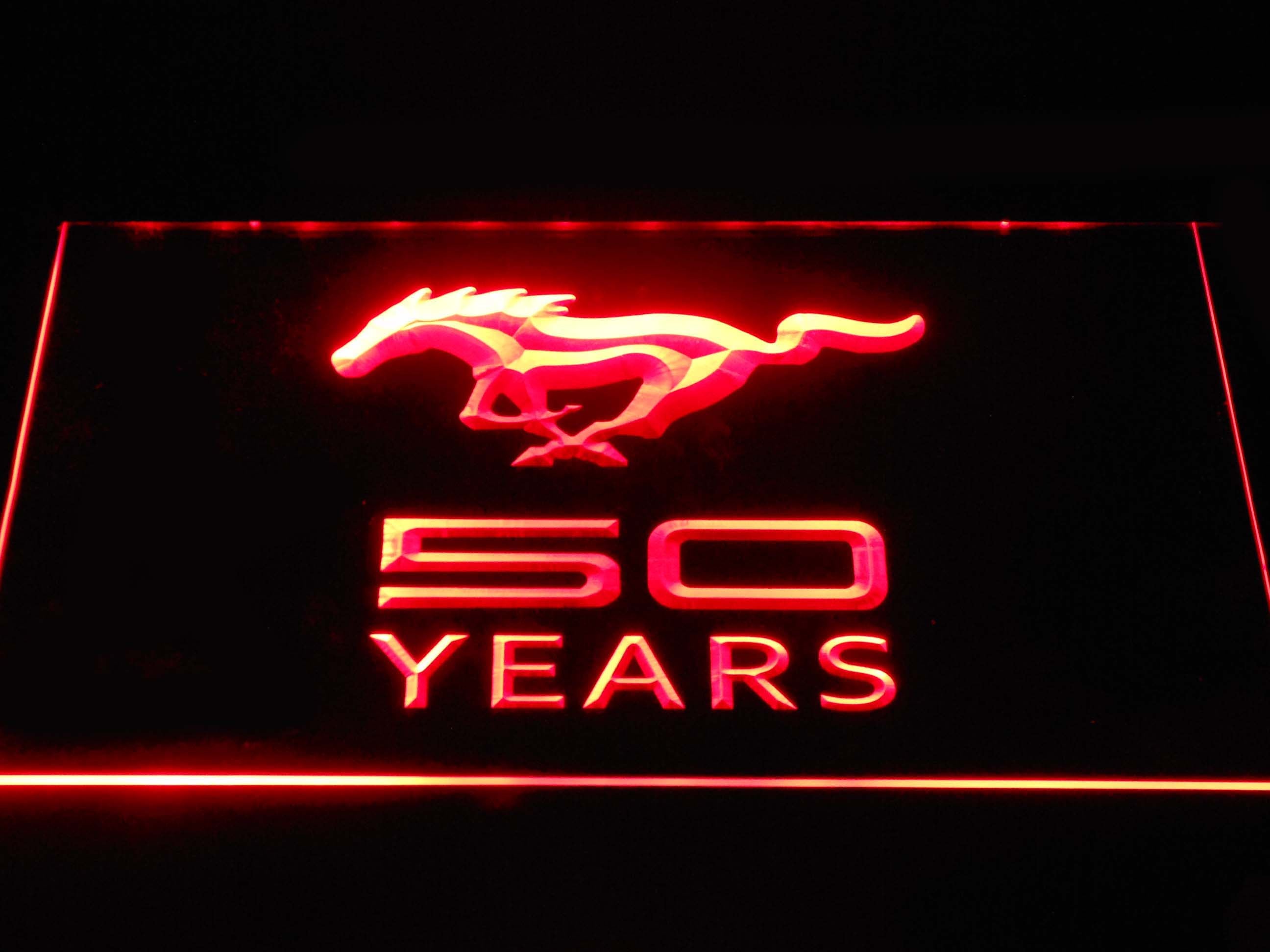 Ford Mustang 50 Years Neon Light LED Sign