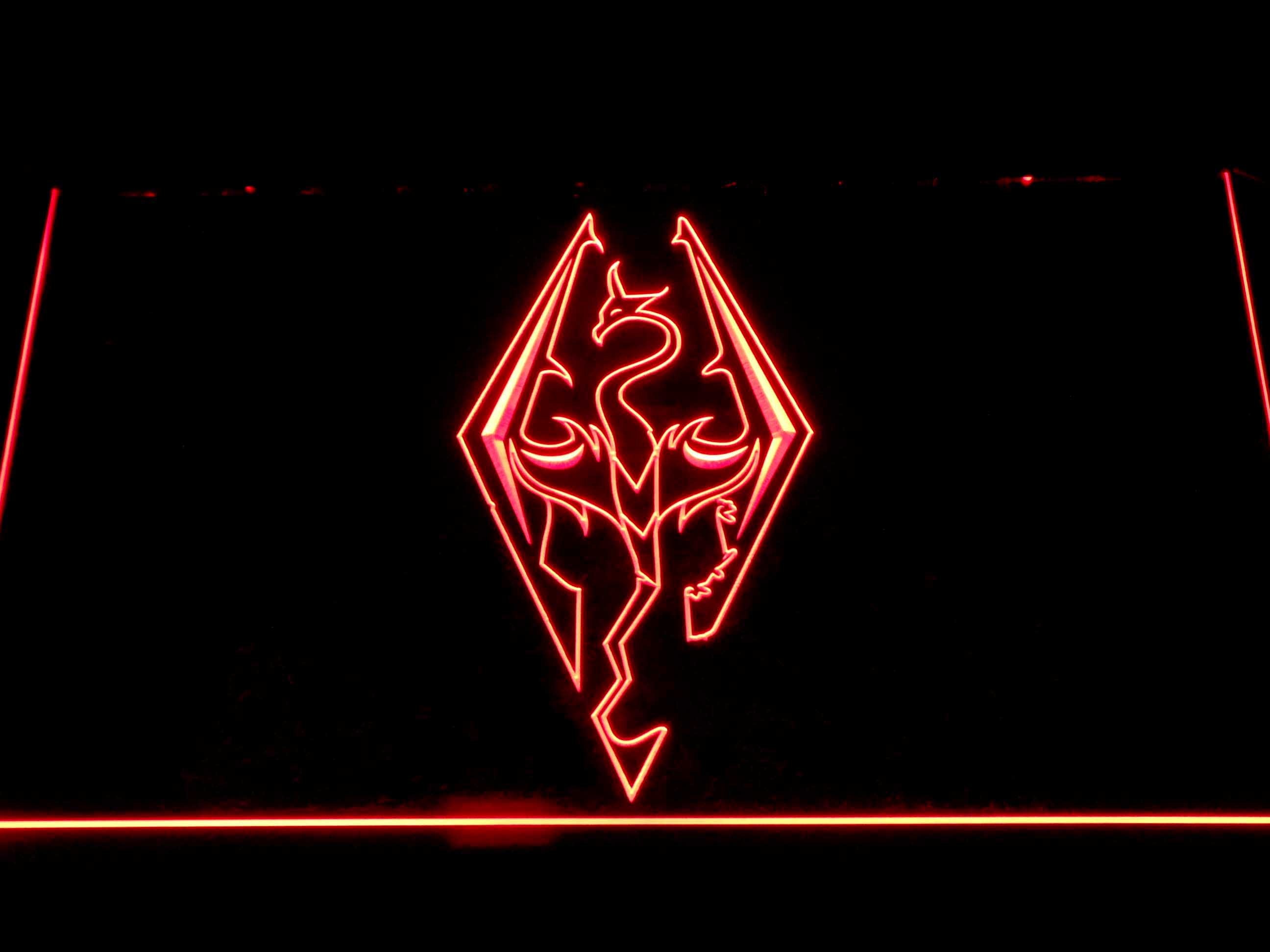 Skyrim Dragon Logo Neon Light LED Sign