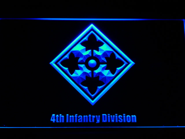 US Army 4th Infantry Division Neon Light LED Sign