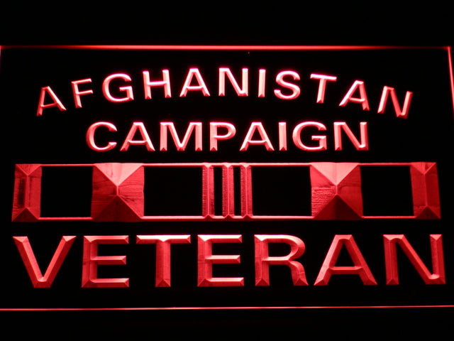 US Army Afghanistan Campaign Veteran Ribbon Neon Light LED Sign