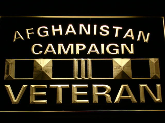 US Army Afghanistan Campaign Veteran Ribbon Neon Light LED Sign