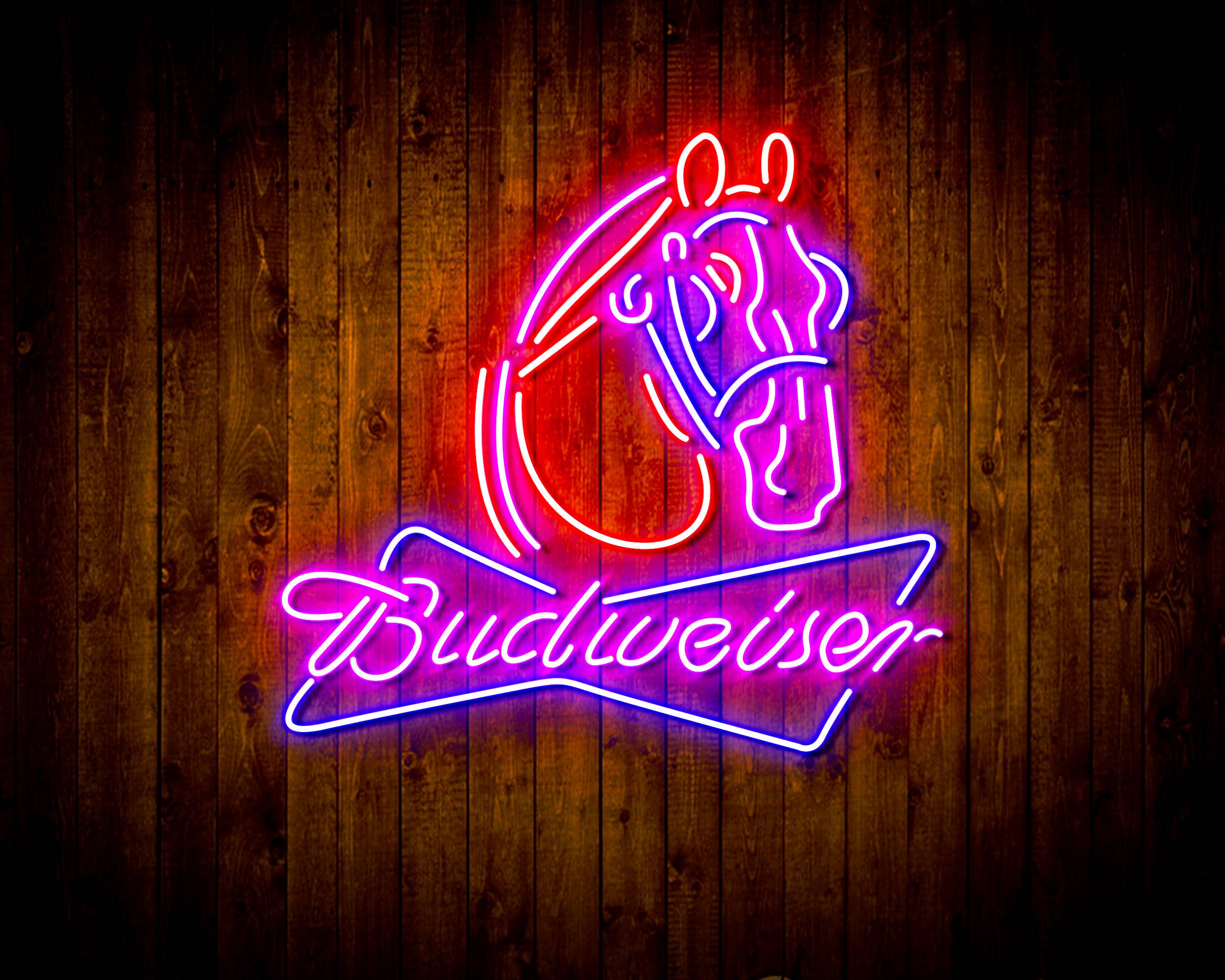 Budweiser with Horse Head Handmade LED Neon Light Sign