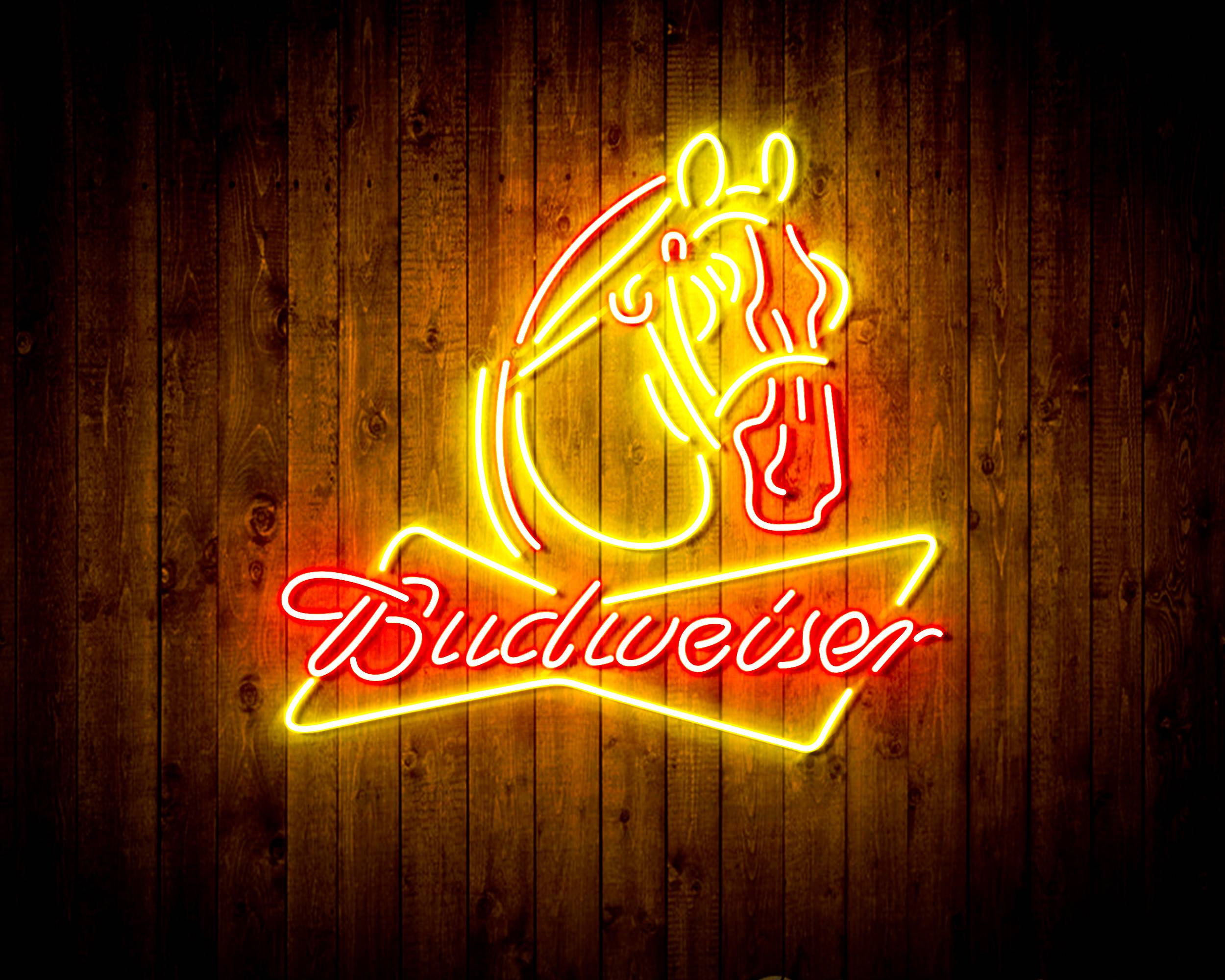 Budweiser with Horse Head Handmade LED Neon Light Sign