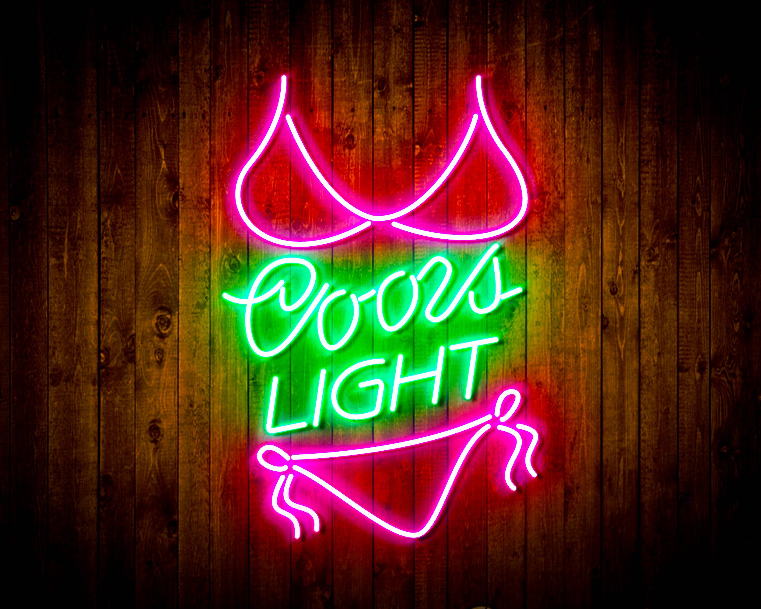 Coors Light with Bikinni Handmade LED Neon Light Sign