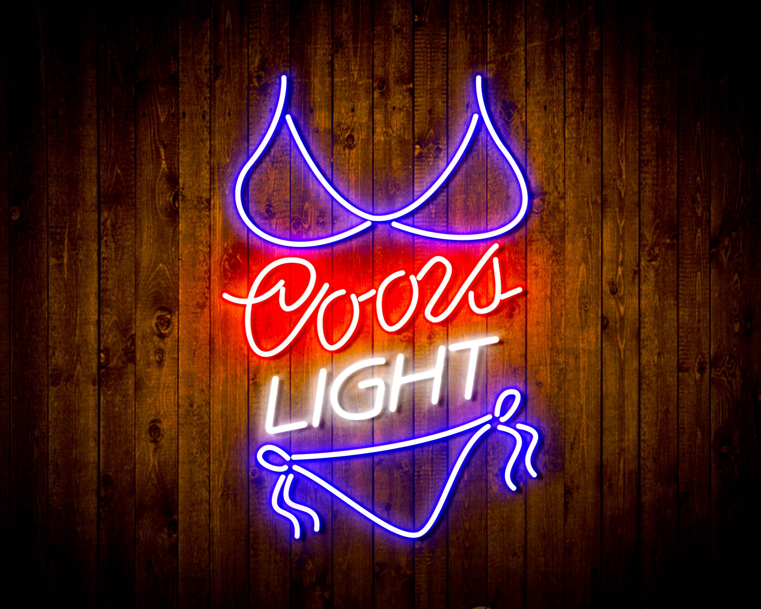 Coors Light with Bikinni Handmade LED Neon Light Sign