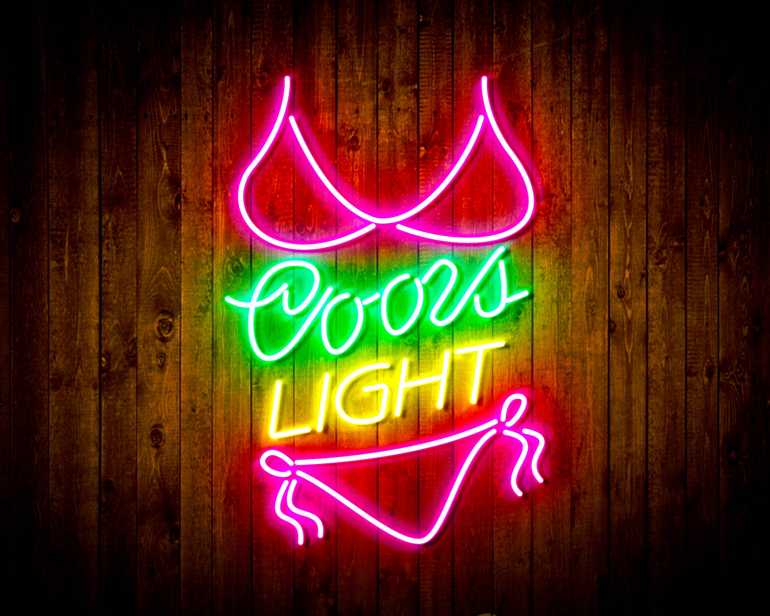 Coors Light with Bikinni Handmade LED Neon Light Sign