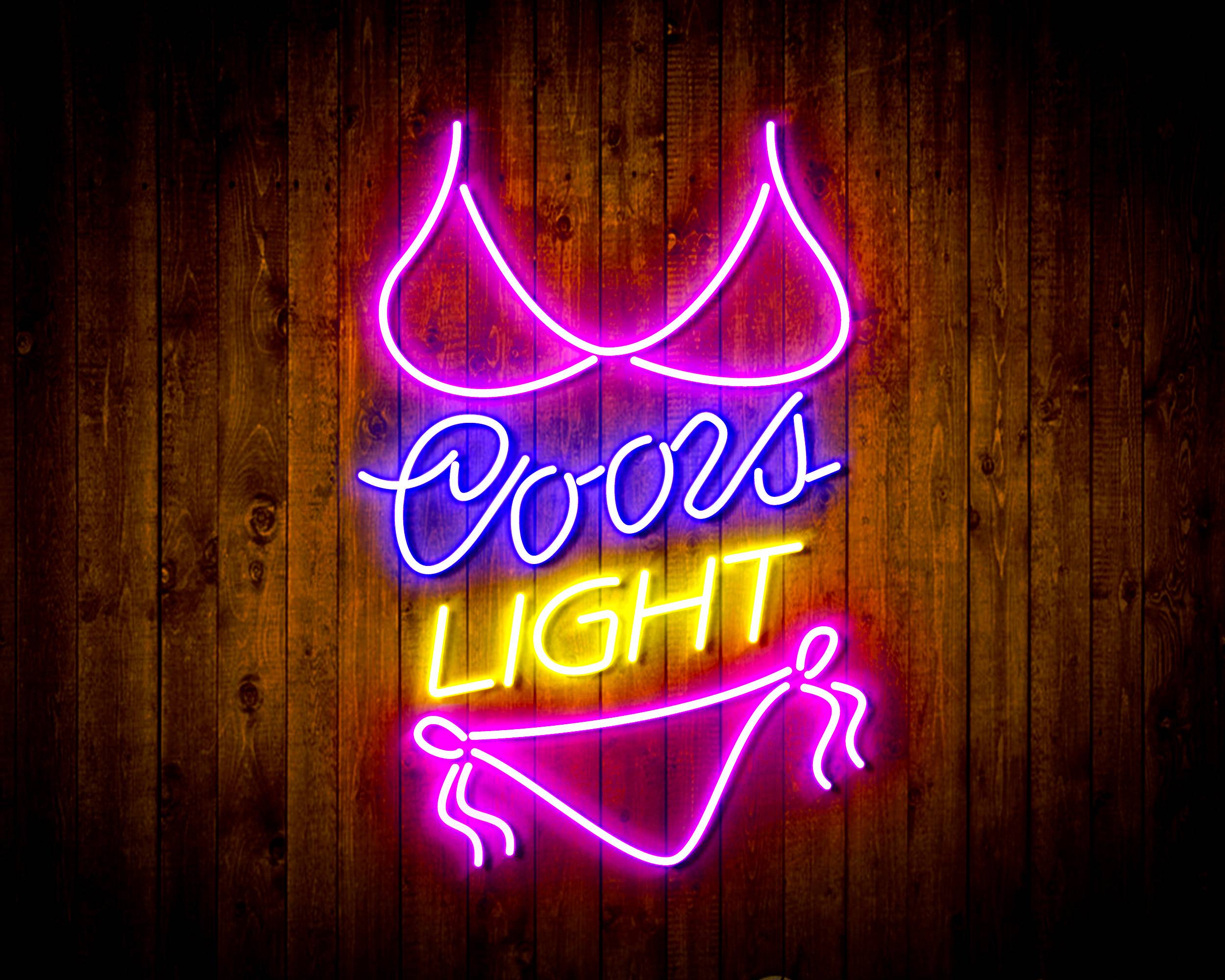 Coors Light with Bikinni Handmade LED Neon Light Sign