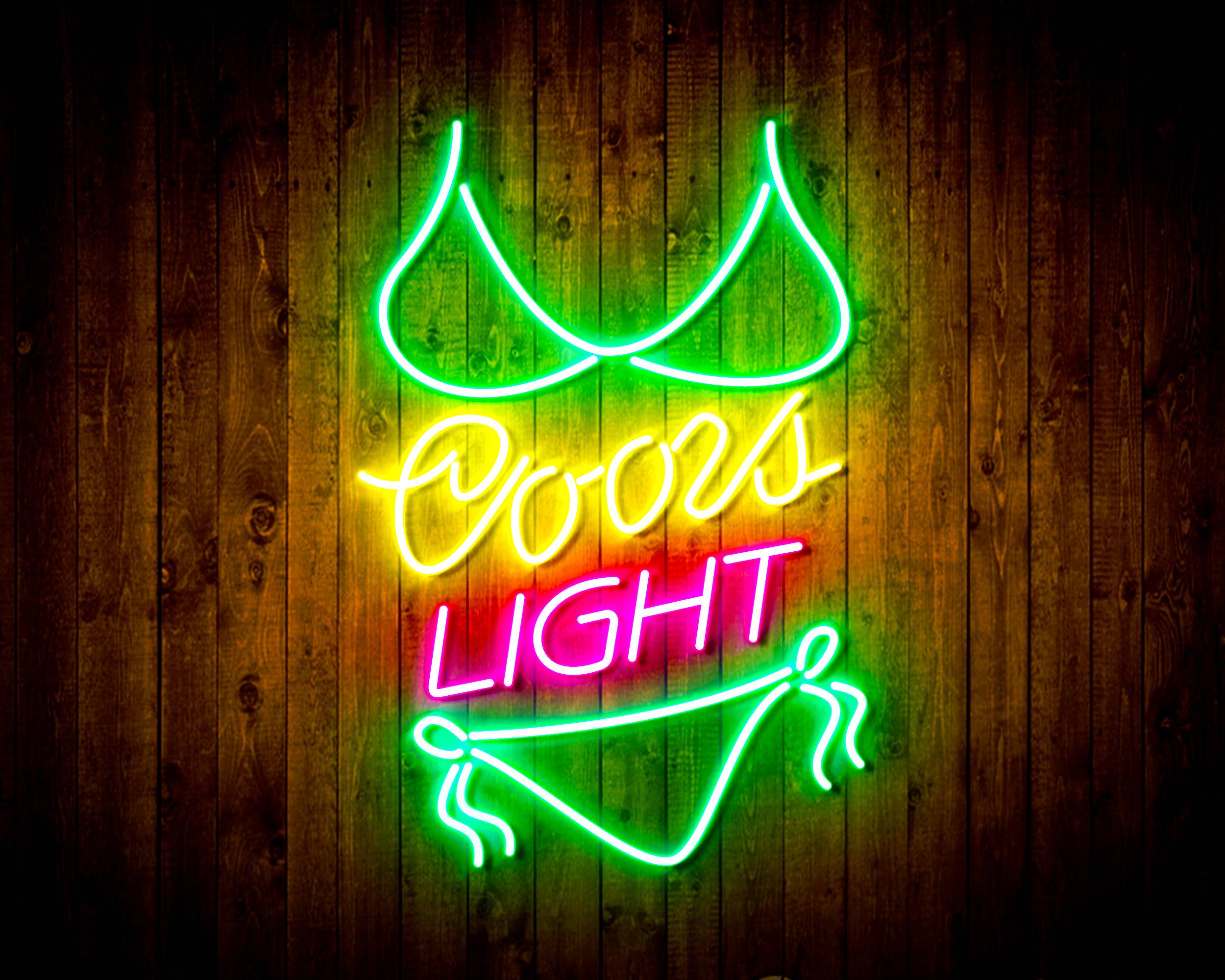 Coors Light with Bikinni Handmade LED Neon Light Sign