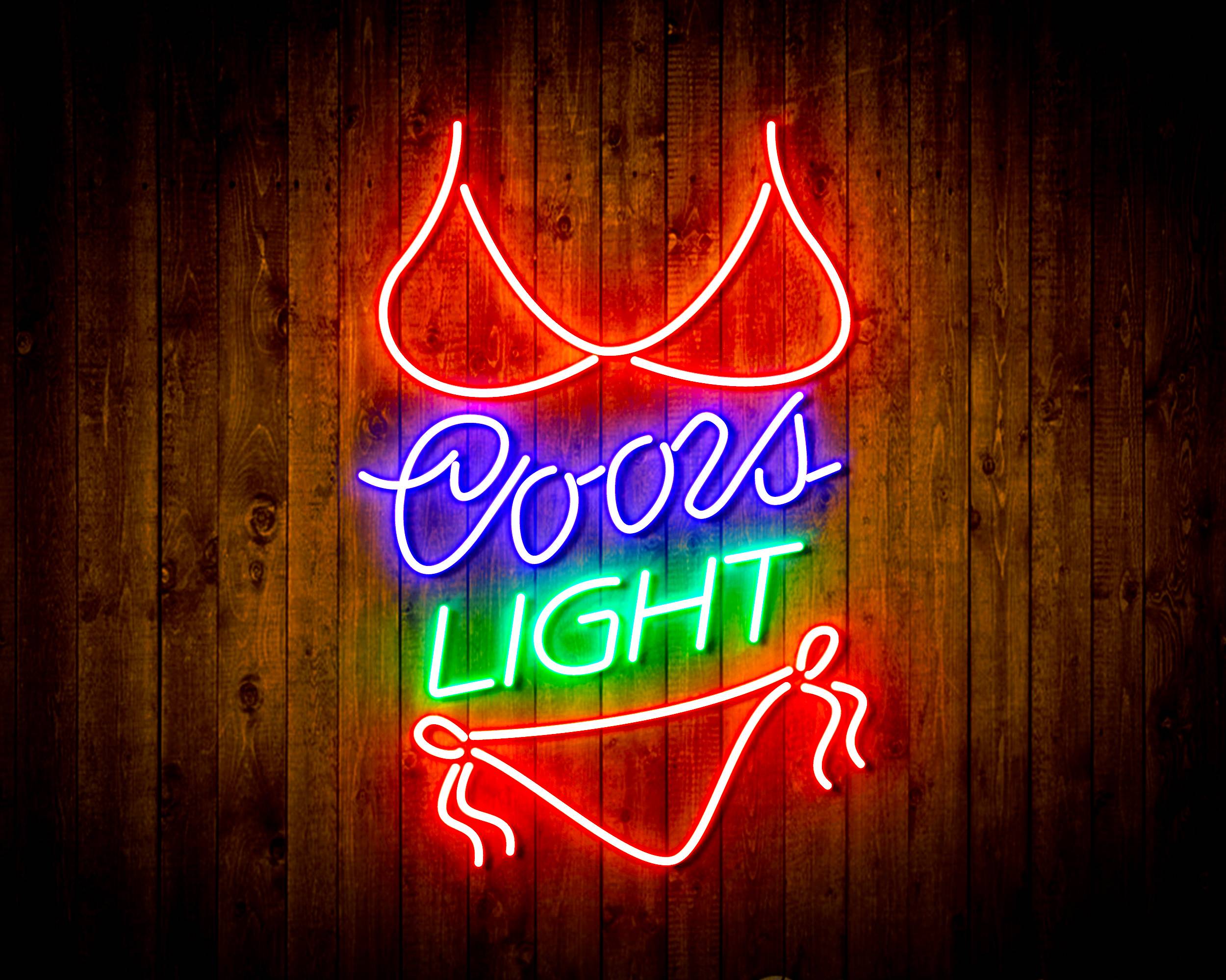 Coors Light with Bikinni Handmade LED Neon Light Sign